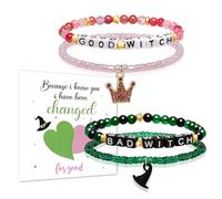 Artlunar Back to school gifts Witch Bracelet Set Crown & Witch Hat Charm Enchanted Friendship Jewelry Gifts for Teen Girls Mom Besties Sisters