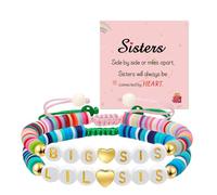 Artlunar Big Sister Bracelet, Colorful Little Girls' Sister Jewelry, Letter Beads Bracelet, Sister Jewelry Gifts for Daughter Granddaughter Niece Big Sister Girls, One Size, Acrylic, no gemstone