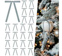 Artmag 24 Pcs Velvet Bows for Christmas Tree Rustic Bows Velvet Christmas Ornaments for Door Garland Wreath Gift Party Holiday Decoration (Width of 5/8",Grey)