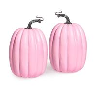 Artmag 8 Inch Large Artificial Pumpkins, 2PCS Big Pink Pumpkins Faux Foam Harvest Pumpkins for Fall Autumn Thanksgiving Seasonal Holiday Decor Decorations (Pink)