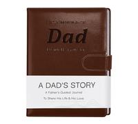 Artmag Dad's Life Story Journal with 250+ Prompt Questions, Family Keepsake Book Leather Cover for Dad to Share His Memories for Birthday Father's Day Christmas (Brown)
