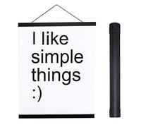 Artmag Magnetic Poster Hanger Frame, 36x24 36x48 36x12 Light Wood Wooden Magnet Canvas Artwork Print Poster Hangers Frames Hanging Kit (Black, 36")