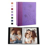 Artmag Small Photo Album 4x6 2 Pack, Each Pack with 26 Clear Pages Holds 52 Vertical Photos for 4x6 Picturs, Artwork or Postcards Storage (Purple),50 Pockets/2PKS