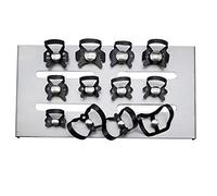 ARTMAN INSTRUMENTS Rubber Dam Clamps Set of 12 with mounting Rack Dental Restorative Endodontic Stainless Steel Black Anti-reflection Matte Black Finish Ideal For Laser operating Dentist