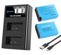 Artman LP-E17 Battery 1300mAh and Dual USB LCD Charger Compatible with Canon EOS R10, RP, Rebel SL3, SL2, T8i, T7i, T6i, T6s, EOS M3, M5, M6, EOS 200D, 77D, 750D, 760D, 800D, 8000D (2-Pack)