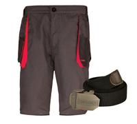 ARTMAS Art Master Graphite Red Work Shorts Durable Canvas Triple Stitching Multi Pockets With Belt 30 32 Inch 48 Eu