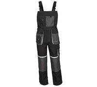 ArtMas Bib and Brace Dungaree Mens Multi-Pocket Cargo Heavy Duty Work Overalls, Triple Stitched Cordura Reinforcing Stress Points Knee Pad Pockets, Hi Vis (44/46 Inch - 62 EU, NO Knee pad) Grey