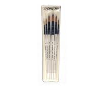 Artmaster Artists Watercolour Pearl Brush Wallet Set | 6 Round Brushes by The Art Shop Skipton