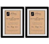Artmaxx A4 Black Photo Frame, for Graduation Certificates and A4 Pictures, for Table Top or Wall Mount, Transparent, Non-breaking Acrylic Glass Front, Solid Wood (Pack of 2)