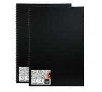Artme A2 Sketch Pad 2PK Portrait 30 Sheets 160gsm Spiral Bound Drawing Book | Cold Pressed Thick Acid Free Paper Perforated Pages For Pencil Charcoal Pastel Marker And Studio Sketching