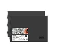 Artme A4 Sketchbook 2pcs Sketch Pad 30 Sheets 160gsm, Spiral Bound, Landscape