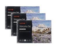 ARTME A4 Watercolour Pad (3 Pack) x 12 Sheets/ 300gsm/ Firmly Textured/Cold Pressed/Cellulose Acid Free/Premium Quality Drawing Pad Sketchbook Aquarelle & Gouache Painting(3 Pack)