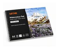 Artme A4 Watercolour Pad, 300gsm, 12 Sheets, Cold Pressed, Acid-Free, Dual Textured Paper, Heavyweight Watercolor Sketchbook for Aquarelle, Gouache & Painting(1 Pack)
