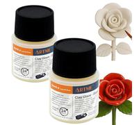 ARTME Clay Glaze Gloss 60ml x2, Shiny Finish Varnish for Polymer Clay, Air-Dry Clay & Pottery, Clear Protective Top Coat - Fast Drying & Easy to Apply