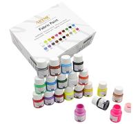 Artme Fabric Paint Set 20 Colours x 20ml For Clothes Bags And Shoes Crafts