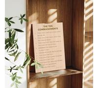 ArtMinder® 10 Commandments Wall Art - Laser Engraved Wooden Ten Commandments Wall Decor Poster - Bible Verse Christian Gift Sign, Religious Quotes (Birch Wood, 11x17)