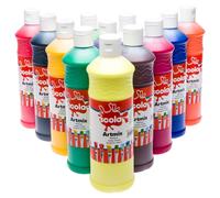 Artmix Scola AM600/12/A Tempera Paint 12x600ml Assorted - Ready-Mixed, Water-Soluble, Inter-Mixable, Non-Toxic