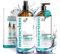 ArtNaturals Magnesium Oil Spray 340g + Body Lotion Set 227g - Extra Strength Ultra-Pure Soothing Relief & Relaxation for Better Sleep, Muscle Health Leg & Joint Care W/a Less Itch, Non-Greasy Formula