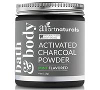 ArtNaturals Teeth Whitening Charcoal Powder - (4 Oz / 113g) - Activated Charcoal for a Natural, Non-Abrassive Whitening - Mint Flavored