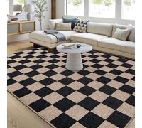 Artnice 160x230cm Washable Rugs Living Room, Non Slip Area Rug, Checkered Easy Jute Rugs, Carpet Floor Mats for Home Décor