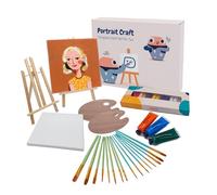 Artnova 2 Person Painting Kit - DIY Set with 2 Canvases, Easels, Brushes, Palettes, Acrylic Paints and Guide, Ideal for Portraits, Creative Gift for Couple, Friends or Beginners