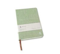 Artnova Linen Notebook - Green 12.8cm x 18.1cm - 128 Lined Pages - Ideal for Notes, Diary, Reminders - Portable and Elegant