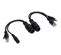 ARTOCT 12V Power Over Ethernet Passive POE Adapter Cable, Passive POE Injector Splitter for Network Devices IP Cameras Wireless Access Points (Black)