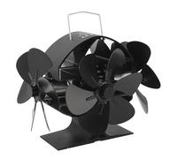 ARTOCT Heat Powered Stove Fan 3 Heads 18 Blade Aluminum 270 Degree Blowing Fireplace Fan with Protective Cover Handle for Home Wood Burning Stove