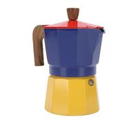 ARTOCT Italian Coffee Maker 150ml 3 Cups Aluminum Single Valve Portable Stovetop Coffee Maker Pot for Cuban Cafe Home Brewing Camping (Red Blue and Yellow)