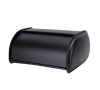 ARTOCT Roll Top Bread Box Iron Vintage Roll Top Bread Storage Container Food Organizer Bin for Kitchen Countertop (Black)