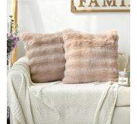 Artoid Mode Camel Super Soft Faux Fur Bubbles Puffy Cushion Covers Set of 2, 45x45 cm Fluffy Plush Velvet Decorative Pillow Case Cover Sofa Decor