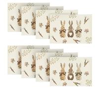 Artoid Mode Carrots Rabbits Bunny Happy Easter Set of 8 Placemats, Seasonal Spring Kitchen Table Decoration Indoor Holiday Party Decor 30x45cm