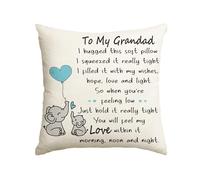 Artoid Mode Grandad Gifts From Granddaughter Grandson Grandpa Cushion Cover, 45x45 cm Decorative Father's Day Birthday Throw Pillow Cover Case Decor
