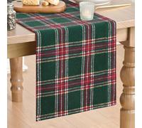 Artoid Mode Green Red Buffalo Plaid Tartan Christmas Table Runner 40x180 cm