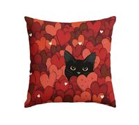 Artoid Mode Hearts Love Cat Valentine's Day Cushion Cover, 45x45 cm Decorative Pillow Case Cover Sofa Living Room Outdoor Decor