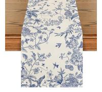 Artoid Mode Monochrome Sketch Floral Birds Spring Table Runner, Summer Kitchen Dining Table Decoration for Home Party Decor 40x180 cm