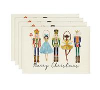 Artoid Mode Nutcracker Merry Christmas Placemats Set of 4, 30 x 45cm Winter Xmas Holiday Vintage Washable Table Mats