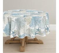 Artoid Mode Shells Starfish Coral Reefs Summer Table Cloth, Round 120x120 cm Spring Decorative Table Cover Protector For Party Home Table Decorations