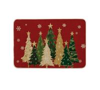 Artoid Mode Trees Snowflakes Merry Christmas Doormat, Stars Winter Low-Profile Switch Rug Door Home Decor Mat Floor Mat for Indoor Outdoor 40x60 cm