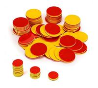 Artomnivera 100Pcs Coloured Counters for Maths, Double Sided Plastic Counting Tokens, 2.5cm Place Value Counters, Classroom Manipulatives for Arithmetic, Teacher Educational Resources, Bingo Chips