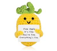 Artomnivera Emotional Support Gift,Emotional Support Pineapple - Handmade Crochet Good Luck Doll for Stress Relief & Positive Vibes for Friends, Family & Mental Wellness Seekers