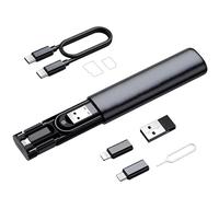 Artomnivera Multi USB Charging Adapter Cable Kit, USB C to Lightning USB A to USB C, Fast Charging and Data Transfer, 60W Travel Converter Set with SIM Card Tray Eject, Storage Slots