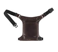 ARTONVEL - The Original Motorcycle Leg Bag - Vintage Full Grain Cowhide Leather & Nylon - Waterproof & Lightweight - Adjustable Bag - Ergonomic - Durable - 3 Year Guarantee (Full Brown)