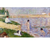 ARToPHIIU Abstract Art Picture Art Print Poster Painting for Wall a Swim in Asnières by Georges Seurat Painting on Canvas for Home Decor 60x90cm