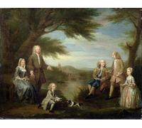 ARToPHIIU Abstract Art Picture Art Print Poster Painting for Wall and Elizabeth Jeffreys and Their Children by William Hogarth Painting on Canvas for Home Decor 60x90cm