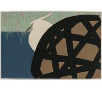 ARToPHIIU Abstract Art Picture Art Print Poster Painting for Wall Flowers of a Hundred Worlds White Heron by Kamisaka Sekka Painting on Canvas for Home Decor 60x90cm