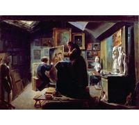 ARToPHIIU Abstract Art Picture Art Print Poster Painting for Wall in the Artist's Studio by Achille Devéria Painting on Canvas for Home Decor 60x90cm