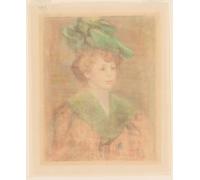 ARToPHIIU Abstract Art Picture Art Print Poster Painting for Wall Lady with Green Hat Mlle Dieterle Late Th Early by Pierre Auguste Renoir Painting on Canvas for Home Decor 60x90cm
