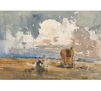ARToPHIIU Abstract Art Picture Art Print Poster Painting for Wall Landscape with Gypsies and Wagon by David Cox Painting on Canvas for Home Decor 60x90cm