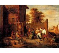 ARToPHIIU Abstract Art Picture Art Print Poster Painting for Wall Peasants merrying outside an inn David the Younger Teniers Painting on Canvas for Home Decor 60x90cm